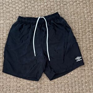 Umbro Black Shorts with White Drawstring
